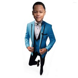 Men's Suits 2023 Boys Slim Fit 3- Pieces Set Kids Blazer Vest Pants Jacket For Wedding Party Custom Made Suit Boy