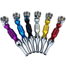 Latest Colourful Metal Alloy Hand Pipes Portable Removable Dry Herb Tobacco Philtre Silver Screen Spoon Bowl Innovative Handpipes Smoking Cigarette Holder DHL