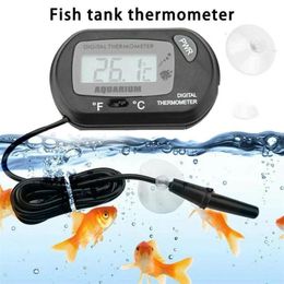 Mini Digital Fish Aquarium Thermometer Tank with Wired Sensor battery included in opp bag Black Yellow Colour for option 100 pcs