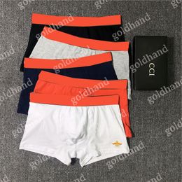 Designer Brand Mens Boxers Men Underpants Classic Casual Breathable Shorts Underwear 3 Piece With Box