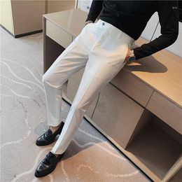Men's Suits 2023 Brand Mens Spring Autumn Casual Suit Pants Men Solid Colours Business Slim Fit Ankle-Length Fashion Trousers B87