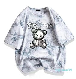 Designer mens T-shirts oversized cotton round neck short sleeve 2023 cartoon street retro print bear top men's and women's T-shirts S-6XL