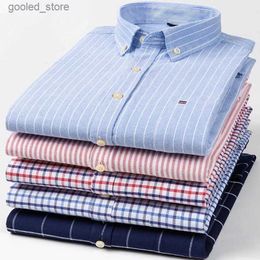 Men's Casual Shirts New Size S -7XL Blue Men Shirt Long Sleeve 100% Cotton Oxford Soft Comfortable Regular Fit Quality Business Man Q231106