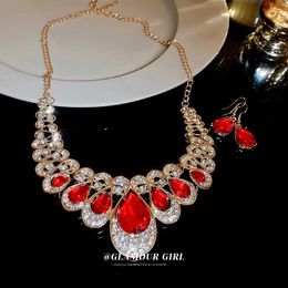 Necklace Earrings Set Romantic Cubic Zirconia Waterdrop Jewellery Sets For Women Exquisite Charm Accessories Delicate Vintage Earring Luxury