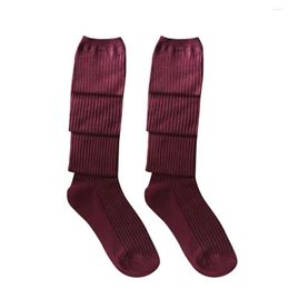 Women Socks Knit Soft Thigh High Long Girl Over Knee Spring Autumn Winter Warm Solid Colour Loose No