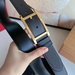 Tank belt designer for man belts lady belt 35 mm Official replica mens stainless steel gold-plated belt buckle made of genuine calfskin T0P 008