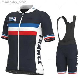 Cycling Jersey Sets France Team Summer Cycling Jersey Sets 2023 Bicyc Short Seve Bike Clothing Bib Shorts MTB Mallot Ciclismo Hombre Body Suit Q231107