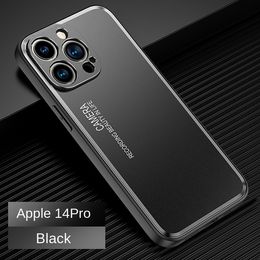 Luxury cases Metallic Aluminium Fall Prevention Phone Cases For Iphone 15 14 Plus 13 14 Pro Max Lens Glass Shockproof Metal Cover