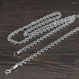 Chains Solid Silver 4mm Thick Classical Round Chain Necklace Man S925 Sterling O Thai Fashion Simple Male