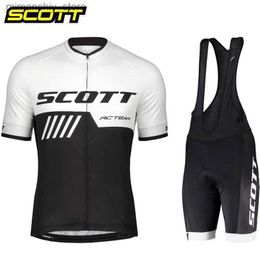 Cycling Jersey Sets Cycling Jersey 2023 Team SCOTT Men Cycling Set Racing Bicyc Clothing Suit Breathab Mountain Bike Clothes Sportwears Q231107