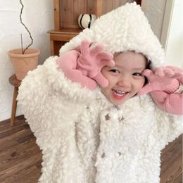 Jackets Girls Coat 2023 Autumn And Winter Fashionable Baby Sweet Style Cute Plush Thick Lamb Wool Warm Casual Tide