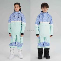 Other Sporting Goods Teenagers Children Ski Suit Jacket Pants Set Girl Snow Clothes Trousers Big Boy Hooded Clothing Waterproof Windproof Outfit HKD231106