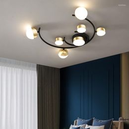 Ceiling Lights Vintage Led Luxury Ball Light Living Room Study Black Gold Bedroom Lamp Dining Decor