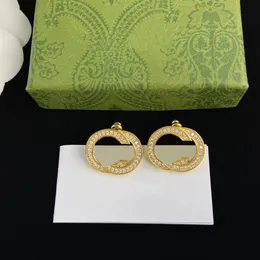 Lyx olika vintage studörhängen lyx 925 silver designer örhänge brev smycken kvinnor 18k pläterade diamantvalentin gåvor