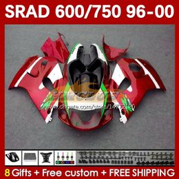 Motorcycle Bodys For SUZUKI SRAD GSXR600 GSXR750 1996 1997 1998 1999 2000 168No.113 GSX-R750 GSXR-600 96-00 GSXR 750 600 CC 600CC 750CC 96 97 98 99 00 Fairing metal red