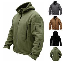 Men's Jackets Men's Tactical Jacket Outdoor Warm Wool Combat Military Hoodie Men's Sports Hiking Polar Hoodie Army Winter Jacket 230406