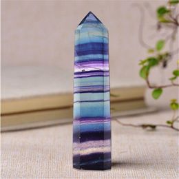 Decorative Figurines Natural Colourful Fluorite Quartz Obelisk Healing Crystal Point Wand 9-10cm