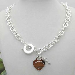 Fashion designer necklace Ladies Silver Style Necklace Pendant Chain Necklace 925 Sterling Silver Key Heart Heart Brand Pendant Charm gold necklace Christmas Gift