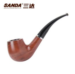 2023 Smoking Pipes Classic Washing Philtre Pipe SD-109A Wooden Gum Wooden Pipe with Base Fleece Pouch Smoking Accessories