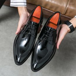 Dress Shoes Luxury Black Oxfords For Men Lace-up Pointed Toe Business Men's Formal Green Handmade Wedding Size 38-46