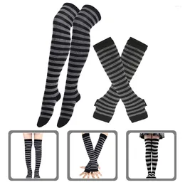Knee Pads Striped Glove Stockings Fashionable Arm Gloves Women Winter Supplies Leg Sets Stufers Warmers Polyester Spandex Supple Sleeves