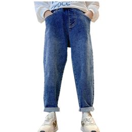 Jeans denim Pencil Pants for Children Boys Autumn Quality Children Casual Solid Elastic Waist for Teenage Boys 5 to 14 Years Old 230406