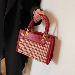 Shoulder Handbags2023 Winter Contrast Color Bag Fasion One Soulder Simple Oblique Straddle Commuter Tote Bagscatlin_fashion_bags