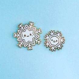Brooches Super Cute Snowflakes Enamel Pin Set Badge These Two Snowy Ies Are Ready and Excited to Enjoy Winter with You!