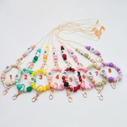 Cross border New Personalized Creative Maoqiu Coffee Cup Silicone Bead Hanging Cord Bracelet Set Keychain Wholesale