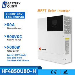 SRNE 5000W 48V Hybrid Inversor Built-in 80A MPPT Solar Charger 110-120Vac PV 500VDC 50Hz/ 60Hz 40A Battey Charger Support WIFI