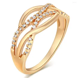 Cluster Rings Brand Women Ring Rose Gold Color Finger Engagement For Wedding Anillos Body Jewelry Fashion Wholesale