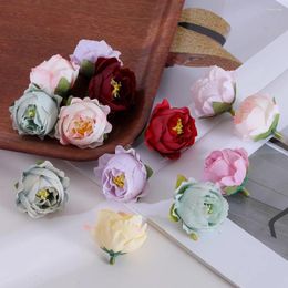 Decorative Flowers 30 Pieces Artificial Peony Flower Heads For DIY Wedding Wreath Wall Decoration Home Accessories Silk Rose Fake