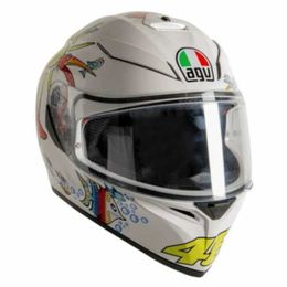 AGV Full Helmets Men's And Women's Motorcycle Helmets K3 SV-S Motorcycle Full Face Tourism Sunshade Helmet - White Zoo WN-QDAA