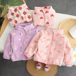 Jackets 2023 Autumn Winter Kids Coats Lovely Pattern Children Outerwear Boys Girls Warm Fleece Cute Baby Clothes