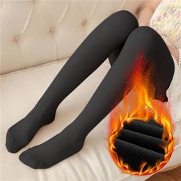 Women Socks Woman Fleece Tights Insulated Sexy Pantyhose Warm Solid Stockings Slim Thicken Elastic Velvet Female Leggings