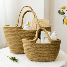 Shopping Bags Female Cotton Knitted Handbag Simple Shoulder Tote Fashion Messenger Travel Bag Reusable