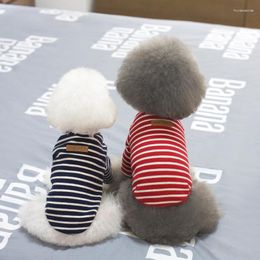 Dog Apparel CHEEPET Fashion Classis Striped Spring/Summer Cotton Leisure Sweater Cute Clothes For Small Pets Costume- 4 Colors