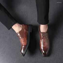 Dress Shoes Men's Leather Men Pointed Korean Version Fashion Business Casual Mens Wedding