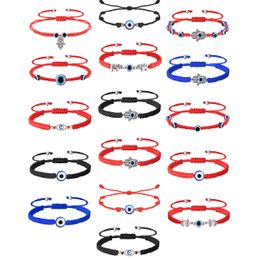 Charm Bracelets Hicarer Colorf Evil Eye Beaded Handmade Braided Rope Adjustable Good Luck Amet Bangle For Women Men Teens Drop Deliver Amzmy