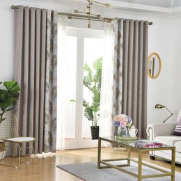 Curtain Modern Solid Linen High Blackout Curtains For Living Room Bedroom Kitchen Window Cloth 99% Shading Panel