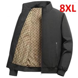 Men's Jackets 2023 Spring Jacket Men 8XL 7XL 6XL Plus Size Coat Solid Colour Fashion Casual Khaki Black Big