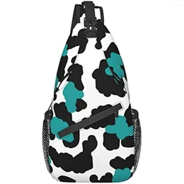 Backpack Floral Leopard Print Unisex Chest Bags Crossbody Sling Travel Hiking Daypack Shoulder Bag For Women Men