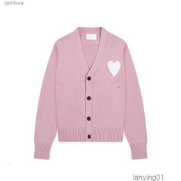 Men Sweater Paris Designer Men's Sweater Amisweater Coeur Macaron Love Jacquard Cardigan Women Amishirts Am i O9nl