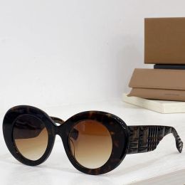 Womens Vintage Check Oval Frame Sunglasses B4370 COLOUR Antique Yellow women fashion style top high quality UV400 Ladies famous brand Eyewear 4370 turtle color