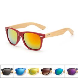 Sunglasses Bamboo Wood Square Sunglasses Brand Design Men Women Coating Mirror Sun Glasses Retro Glasses UV400 Shades Gafas De Sol P230406