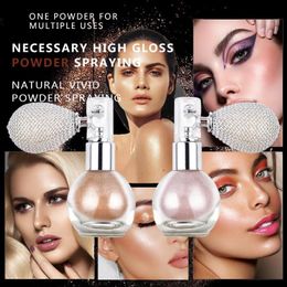 Fashion Highlighter Powder Spray High Gloss Glitter Powder Spray Shimmer Sparkle Powder Makeup for Face Body Highlight Makeup