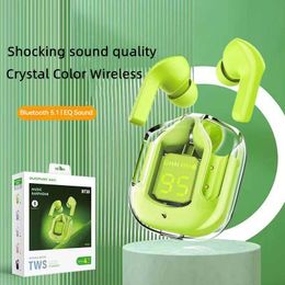 TWS Bluetooth 5.1 Earphones Transparent Digital Display Earbuds With Charging Box Wireless Headphone Stereo Sports Bass Copper Ring Horn