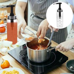 Dinnerware Sets Sauce And Syrup Glass Bottle Dispenser With Wide Neck Press Pump For Homemade Ketchup Salad Dressing Barbeque