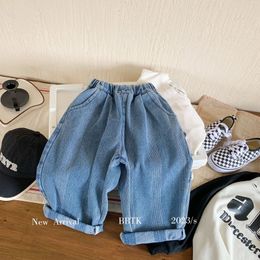 Jeans Spring girls boys casual jeans baby pants children denim Trousers 230406