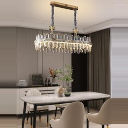 Chandeliers Dimmable LED Art Deco Iron Crystal Designer Hanging Lamps Chandelier Lighting Suspension Luminaire Lampen For Dinning Room